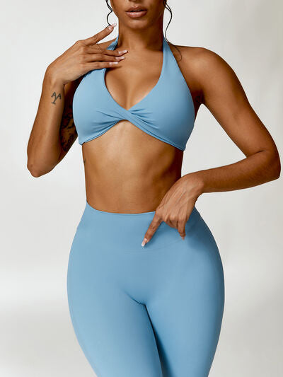 Explore More Collection - Twisted Halter Neck Active Bra