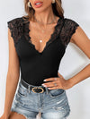 Explore More Collection - Lace Detail V-Neck Sleeveless Bodysuit