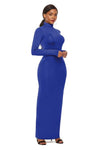 Explore More Collection - Mock Neck Long Sleeve Maxi Slim Dress