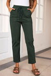 Explore More Collection - Drawstring Straight Pants with Pockets