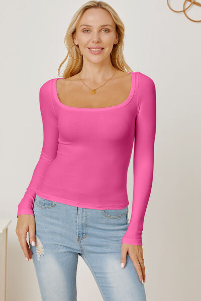 Explore More Collection - Square Neck Long Sleeve T-Shirt