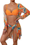 Explore More Collection - Ruched Top, Brief and Tied Cover Up Swim Set