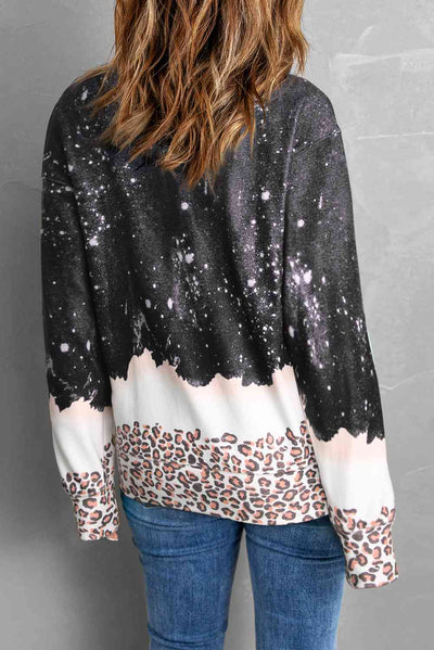 Explore More Collection - LET IT SNOW Graphic Leopard Sweatshirt