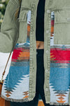 Explore More Collection - Dropped Shoulder Long Sleeve Printed Denim Jacket
