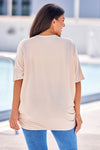 Explore More Collection - Plus Size Ribbed Cocoon Cover Up