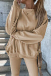 Explore More Collection - Round Neck Dropped Shoulder Sweatshirt and Pants Set