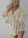 Explore More Collection - Button Up Dropped Shoulder Shirt Dress