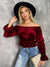 Explore More Collection - Off-Shoulder Flounce Sleeve Blouse