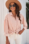 Explore More Collection - Striped Button-Up Dropped Shoulder Shirt