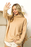 Explore More Collection - BiBi Checkered Round Neck Thumbhole Long Sleeve Top