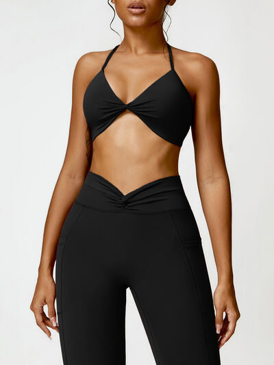 Explore More Collection - Twisted Halter Neck Active Bra