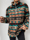 Explore More Collection - Printed Quarter-Zip Long Sleeve Sweater