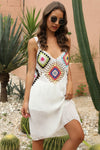 Explore More Collection - Geometric V-Neck Spaghetti Strap Cover Up Dress