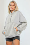 Explore More Collection - Half Zip Dropped Shoulder Sweatshirt
