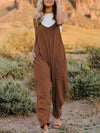 Explore More Collection - Double Take Full Size Sleeveless V-Neck Pocketed Jumpsuit