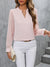 Explore More Collection - Notched Long Sleeve Blouse