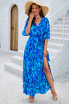 Explore More Collection - Printed Tied Half Sleeve Slit Dress