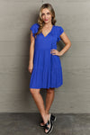 Explore More Collection - Culture Code Enchanting Elegance Full Size Peasant Neckline Tiered Dress