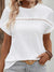 Explore More  Collection - Eyelet Round Neck Short Sleeve Blouse