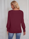 Explore More Collection - Round Neck Lantern Sleeve Blouse