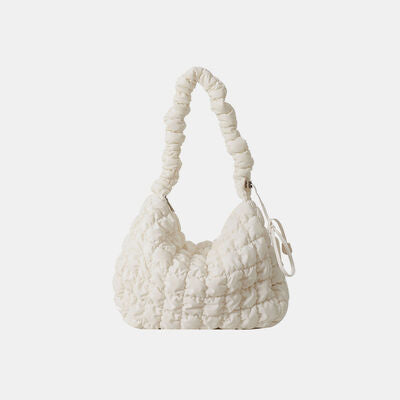 Explore More Collection - Drawstring Adjustable Strap Quilted Shoulder Bag