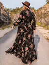 Explore More Collection - Plus Size V-Neck Front Slit Dress