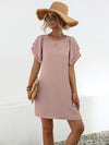 Explore More Collection - Round Neck Flutter Sleeve Mini Dress