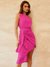 Explore More Collection - Slit Tied Single Shoulder Dress