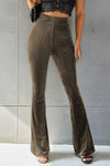 Explore More Collection - Ribbed High Waist Flare Pants