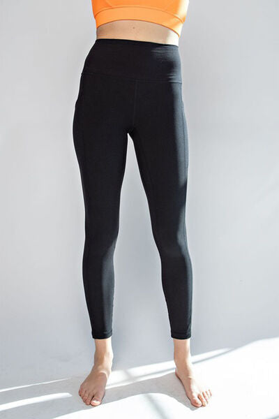 Explore More Collection - Faith Apparel High Waist Wide Waistband Leggings