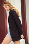 Explore More Collection - Kori America Open Front Long Sleeve Blazer