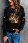 Explore More Collection - Leopard Pumpkin Graphic Sweatshirt