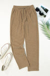 Explore More Collection - Drawstring Straight Pants with Pockets