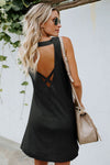 Explore More Collection - Cutout Crisscross Round Neck Sleeveless Dress