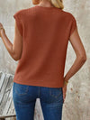 Explore More Collection - Pocketed Round Neck Knit Top