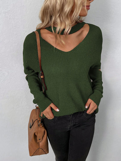 Explore More Collection - Cutout Zip Detail Sweater