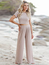 Explore More Collection - Short Sleeve T-Shirt and Wide Leg Pants Set