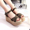 Explore More Collection - Crisscross Open Toe Wedge Sandals