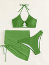 Explore More  Collection - Tied Halter Neck Three-Piece Swim Set