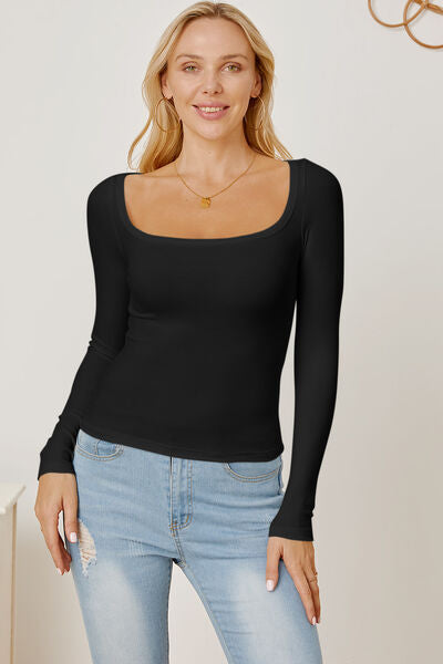 Explore More Collection - Square Neck Long Sleeve T-Shirt