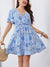 Explore More Collection - Plus Size Surplice Flutter Sleeve Mini Dress