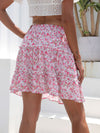 Explore More Collection - Printed Elastic Waist Mini Skirt