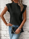 Explore More Collection - Mock Neck Cap Sleeve T-Shirt