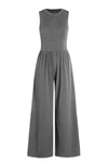 Explore More Collection - Round Neck Sleeveless Jumpsuit with Pockets