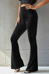 Explore More Collection - Ribbed High Waist Flare Pants