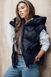 Explore More Collection - Zip Up Hooded Vest Coat