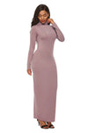 Explore More Collection - Mock Neck Long Sleeve Maxi Slim Dress