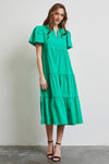 Explore More Collection - HEYSON Full Size Cotton Poplin Ruffled Tiered Midi Dress