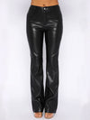 Explore More Collection - Leather High Waist Straight Pants