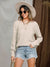 Explore More Collection - Openwork Round Neck Raglan Sleeve Sweater